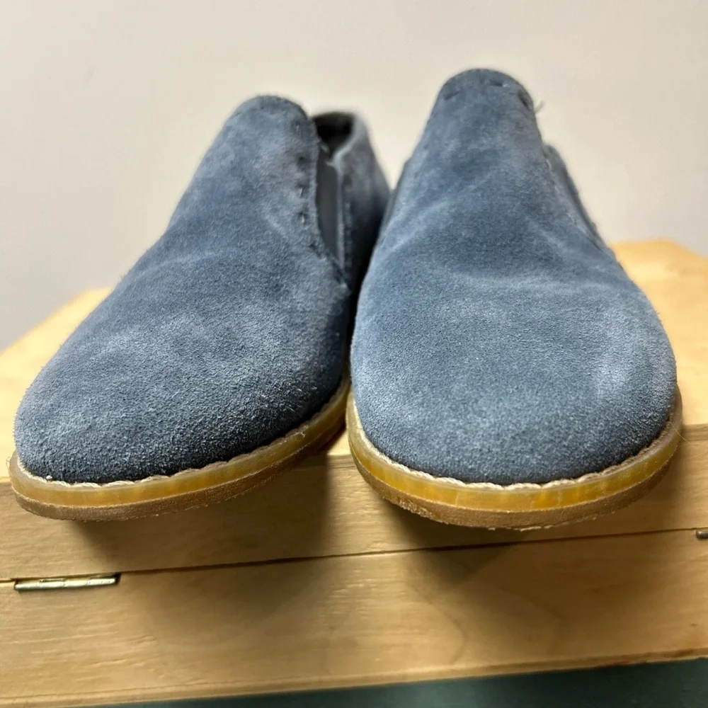 Hush Puppies Shoes Sz 6.5M Slip On Loafers Flats Blue Suede Casual Summer Womens